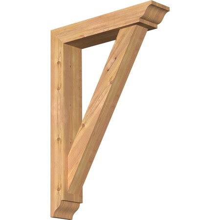 Ekena Millwork Traditional Traditional Smooth Bracket w/ Offset Brace, Western Red Cedar, 5 1/2"W x 26"D x 38"H BKT0604X26X38TRA01SWR